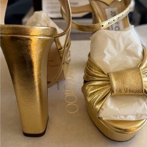 Jimmy Choo Gold Platform Heels